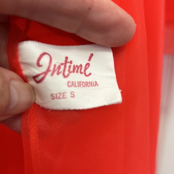 Intime California Stunning & Elegant VTG 1950’s 60’s Double Chiffon Coral Robe S - Picture 11 of 11